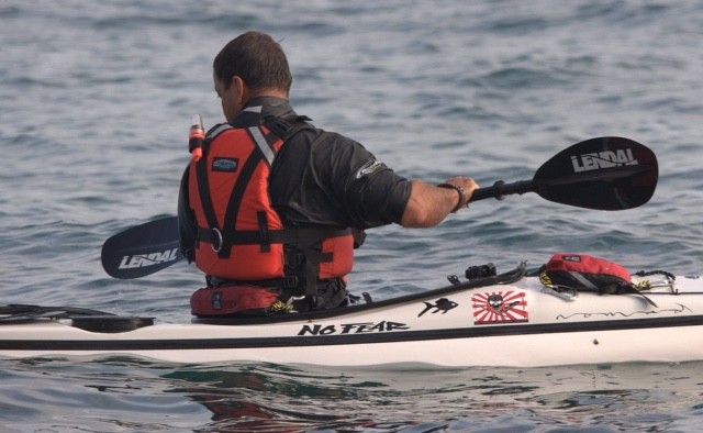 Confident sea kayaker on the Coastal Confidence sea kayaking training programme 2 days with NOMAD Sea Kayaking.
