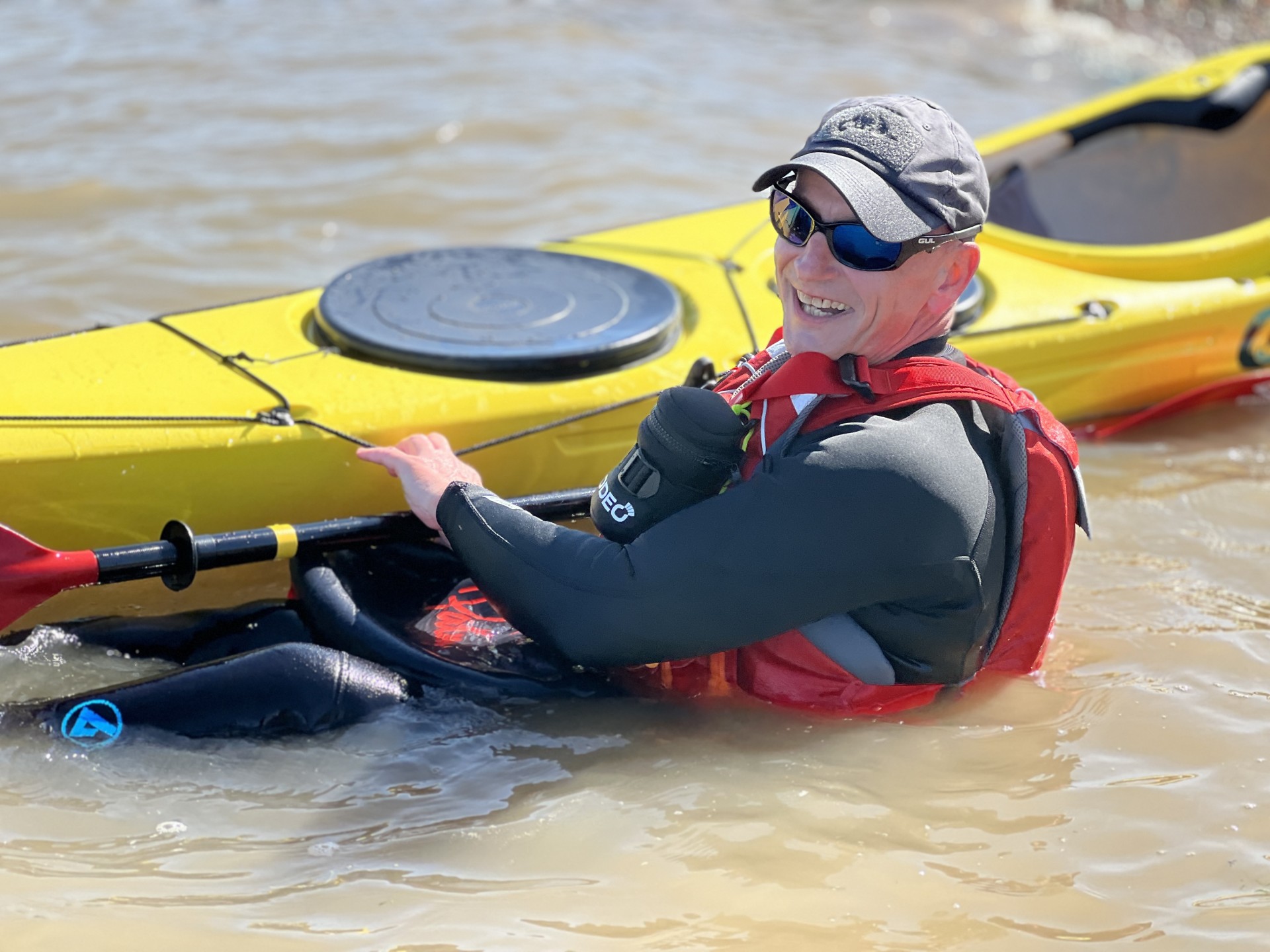 Practice makes perfect in deep water on the Sea Kayak Safety & Recovery Masterclass.