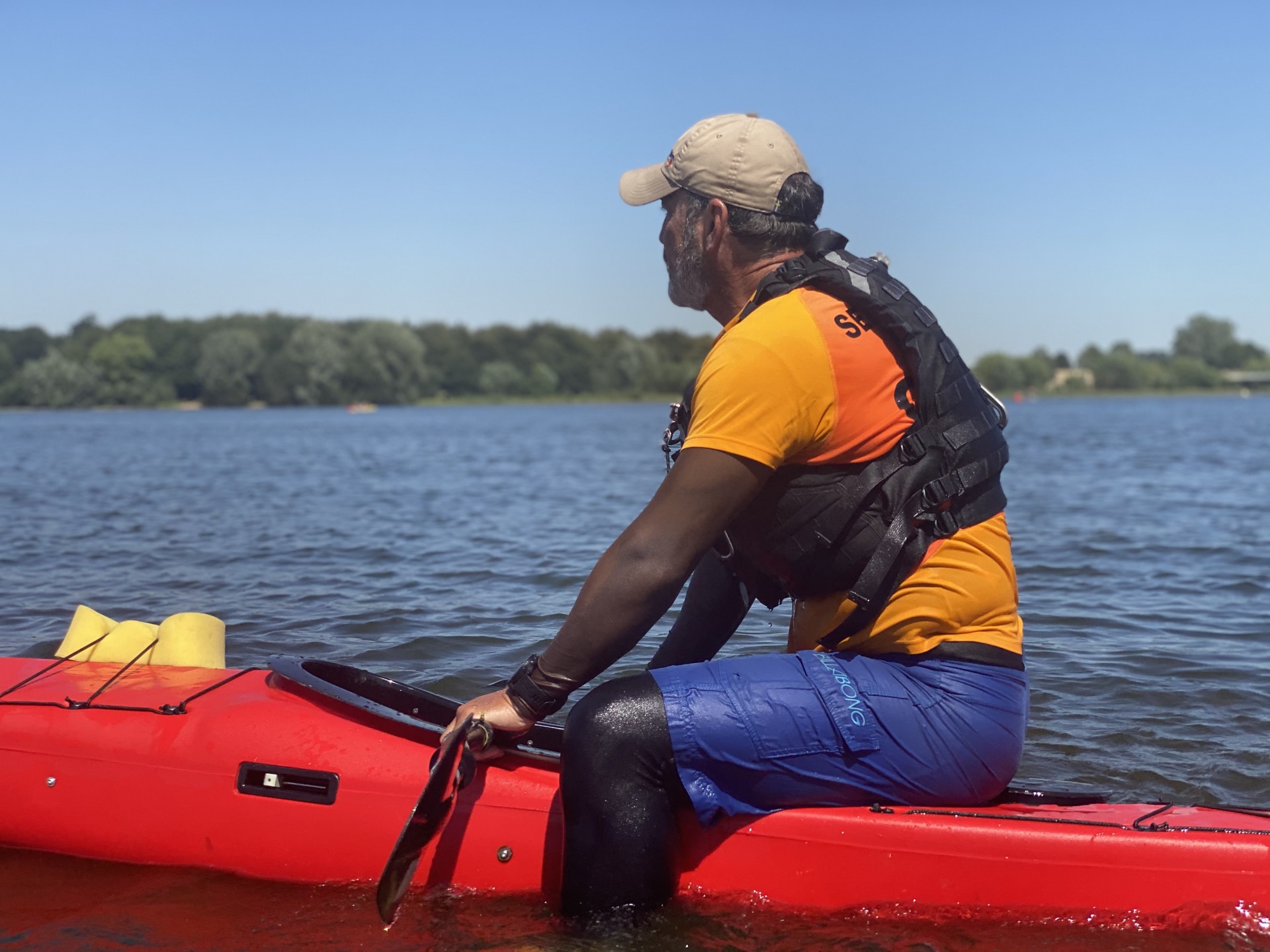 Good balance takes practice on the Sea Kayak Safety & Recovery Masterclass with NOMAD Sea Kayaking.