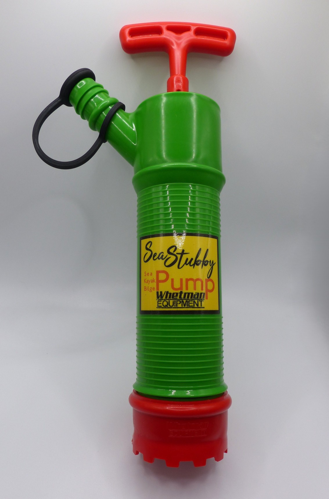 Stubby bilge pump for sea kayakers.
